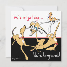 Wir sind Greyhounds! Schwarz, weiß und rot. Feiertagskarte