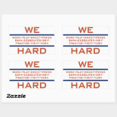 Wir sind hart rechteckiger aufkleber (Blatt)