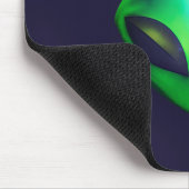 "Wir sind hier" Grüner Alien-Kopf Mousepad (Ecke)