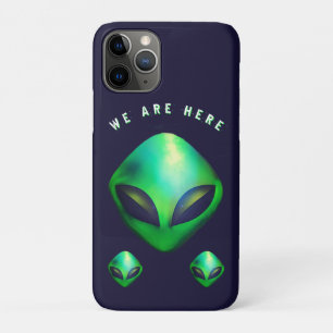 "Wir sind hier" grüner Außerirdischer Kopf Case-Mate iPhone Hülle