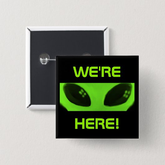 Wir sind hier! Knopf Button (Vorne & Hinten)