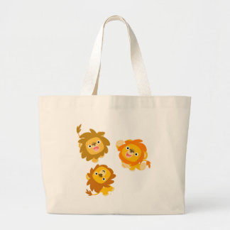 "Wir sind hier!" Niedlicher Cartoon Lions Bag Jumbo Stoffbeutel