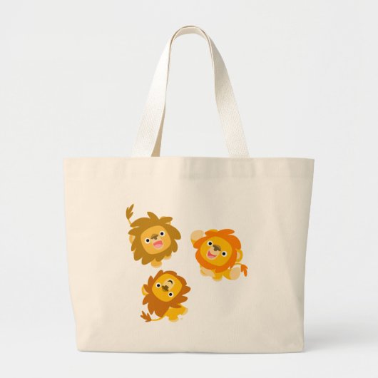 "Wir sind hier!" Niedlicher Cartoon Lions Bag Jumbo Stoffbeutel (Vorne)