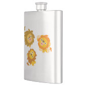 "Wir sind hier!" Niedlicher Cartoon Lions Classic Flachmann (Links)