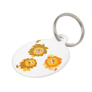 "Wir sind hier!" Niedlicher Cartoon Lions Dog Tag Tiermarke
