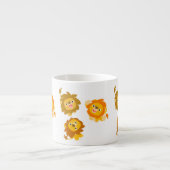 "Wir sind hier!" Niedlicher Cartoon Lions Espresso Espressotasse (Vorderseite)