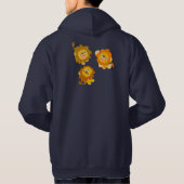"Wir sind hier!" Niedlicher Cartoon Lions Hoodie (Rückseite)