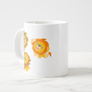 "Wir sind hier!" Niedlicher Cartoon Lions Jumbo Ta Jumbo-Tasse