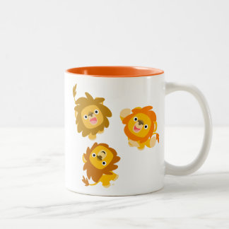 "Wir sind hier!" Niedlicher Cartoon Lions Tasse