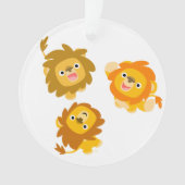 "Wir sind hier!" Niedlicher Cartoon Löwen Acrylsch Ornament (Vorderseite)