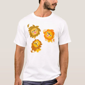 "Wir sind hier!" Niedlicher Cartoon Löwen Kinder T T-Shirt