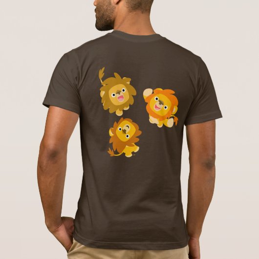 "Wir sind hier!" Niedlicher Cartoon Löwen T - Shir T-Shirt (Rückseite)