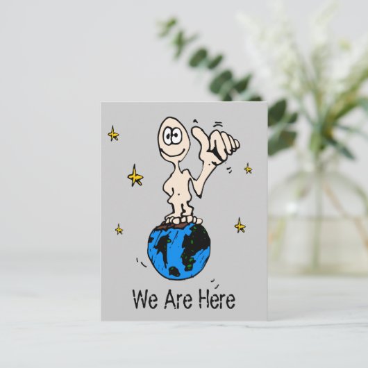 Wir sind hier postkarte (Stehend Vorderseite)