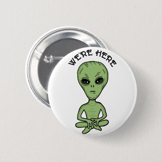 Wir sind hier UFO Alien Invasion Extra Terrestrial Button (Vorne & Hinten)