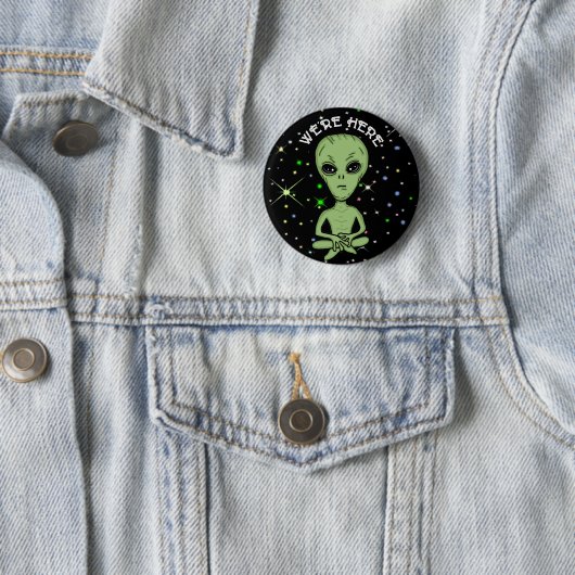 Wir sind hier UFO Alien Invasion Extra Terrestrial Button (Beispiel)