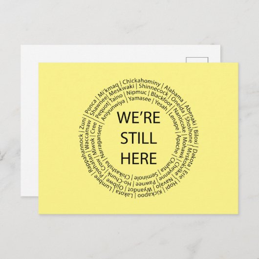 Wir sind immer noch hier/Schwarze Postkarte (Vorne/Hinten)