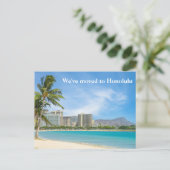 Wir sind in das Honolulu Beach Foto Custom Moving  Postkarte (Stehend Vorderseite)