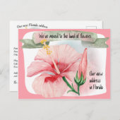 Wir sind in das Land der Blume umgezogen Ankündigungspostkarte (Vorne/Hinten)