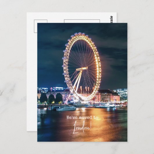 Wir sind in die Londoner Ankündigung über die Bewe Postkarte (Vorne/Hinten)