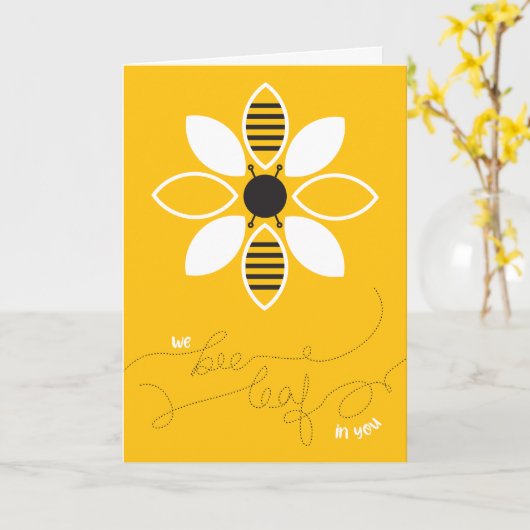 Wir sind in dir gelassen Glückwunsch Grußkarte Karte (Gelbe Blume)
