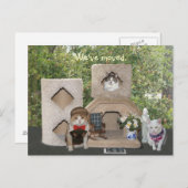 Wir sind in ein größeres Haus umgezogen Ankündigungspostkarte (Vorne/Hinten)