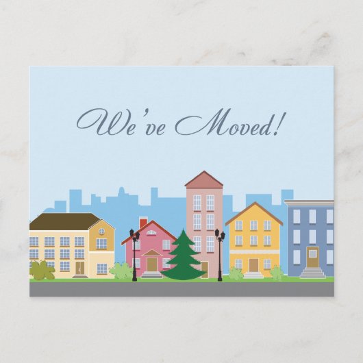 Wir sind in ein neues Haus umgezogen Postkarte (Vorderseite)