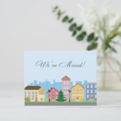 Wir sind in ein neues Haus umgezogen Postkarte (Stehend Vorderseite)