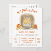 Wir sind in Liebe mit der Mitteilung über den Umzu Postkarte (Vorne/Hinten)