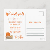 Wir sind in Liebe mit der Mitteilung über den Umzu Postkarte (Rückseite)