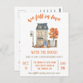 Wir sind in Liebe mit der Mitteilung über den Umzu Postkarte (Vorne/Hinten)