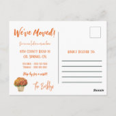 Wir sind in Liebe mit der Mitteilung über den Umzu Postkarte (Rückseite)