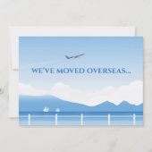 Wir sind in Übersee umgezogen, um neue Adressflugz Ankündigung (Vorderseite)