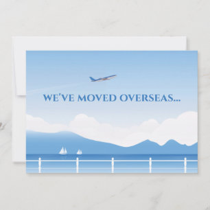 Wir sind in Übersee umgezogen, um neue Adressflugz Ankündigung
