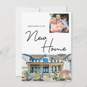 Wir sind in unser New Zuhause Family Foto umgezoge Feiertagskarte