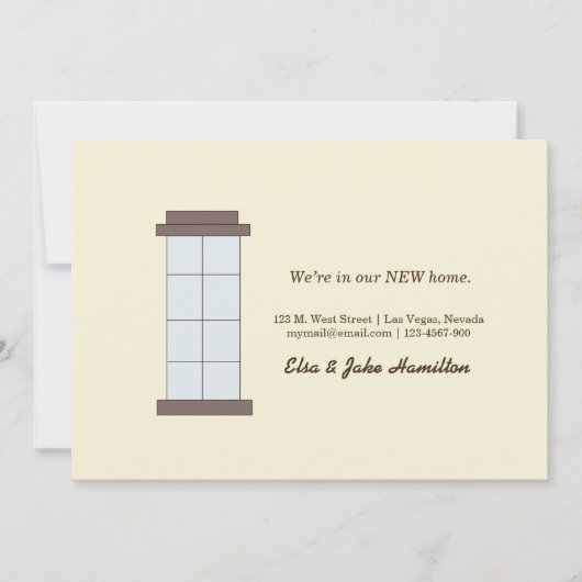 Wir sind in unserer NEUEN Zuhause. Ankündigung (Vorderseite)