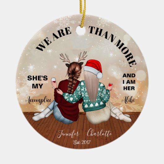 Wir sind mehr als Bestie Weihnachtsdekoration Keramik Ornament (Vorne)