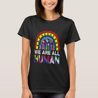Wir sind Menschen stolz Lengbt Fist Rainbow Lesbia T-Shirt