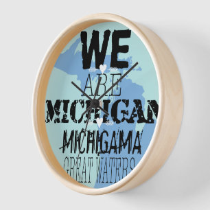 Wir sind Michigan Michigama Great Waters Wanduhr