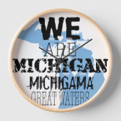 Wir sind Michigan Michigama Great Waters Wanduhr (Vorderseite)
