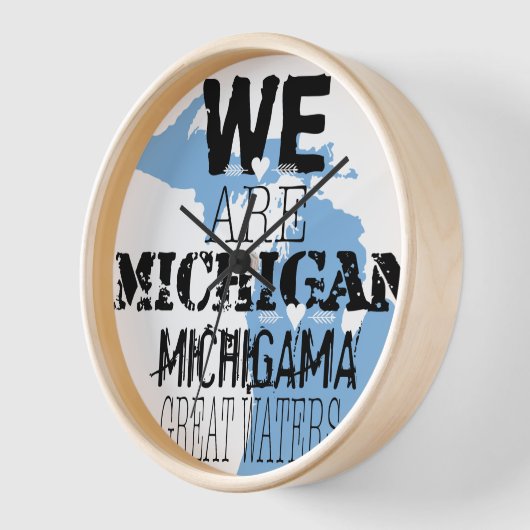 Wir sind Michigan Michigama Great Waters Wanduhr (Winkel)