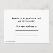 Wir sind mit Sonnenblumen umgezogen Neue Adresse Ankündigungspostkarte (Rückseite)