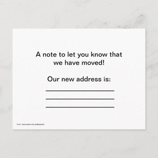 Wir sind mit Sonnenblumen umgezogen Neue Adresse Ankündigungspostkarte (Rückseite)