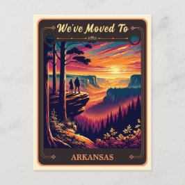 Wir sind nach Arkansas gezogen | Vintage Postkarte