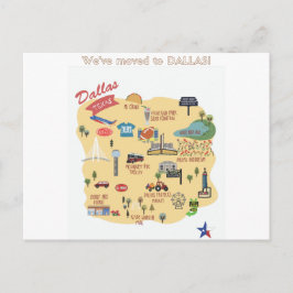Wir sind nach Dallas Texas Postcard umgezogen Ankündigungspostkarte