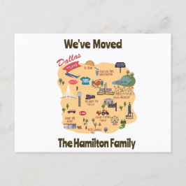 Wir sind nach Dallas Texas Postcard umgezogen Feiertagspostkarte