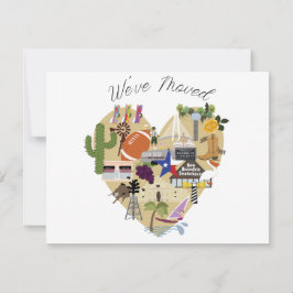 Wir sind nach Dallas Texas Postcard umgezogen Mitteilungskarte