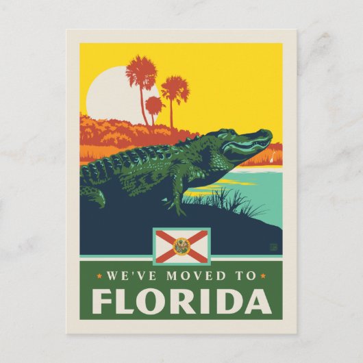 Wir sind nach Florida gezogen Einladungspostkarte (Vorderseite)