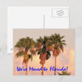 Wir sind nach Florida Post Card umgezogen Ankündigungspostkarte (Vorne/Hinten)