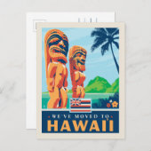 Wir sind nach Hawaii gezogen Einladungspostkarte (Vorne/Hinten)