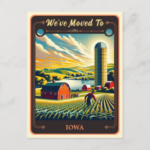Wir sind nach Iowa gezogen   Vintage-Postkarte Postkarte
